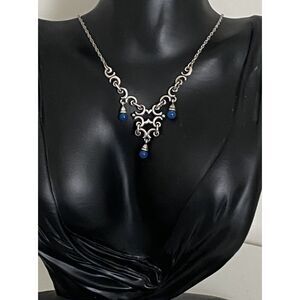 James Avery Retired Madrid Blue Chalcedony Necklace